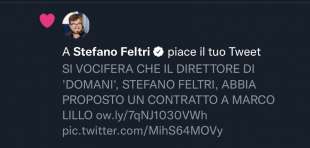 STEFANO FELTRI E IL LIKE ALL INDISCREZIONE DI DAGOSPIA