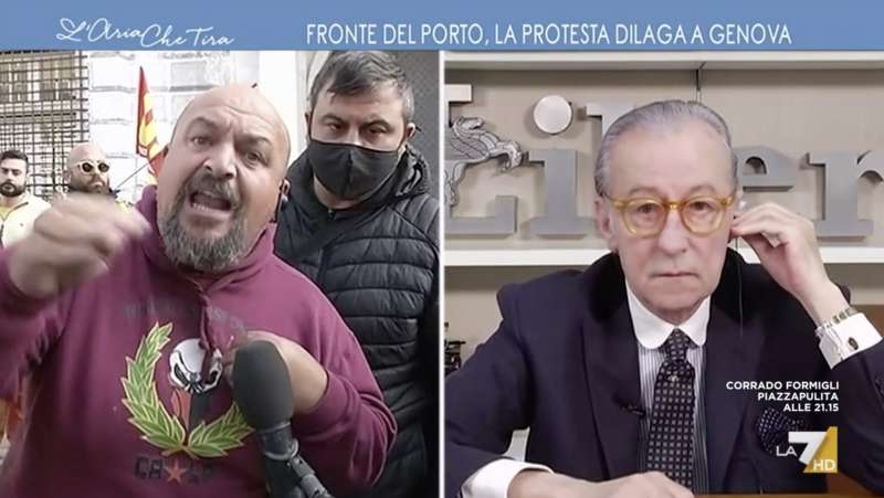 vittorio feltri contro un portuale a l'aria che tira 1