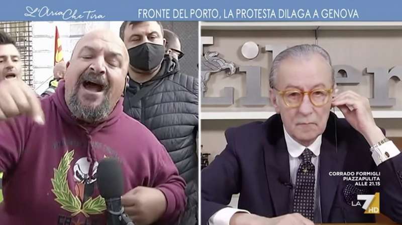 vittorio feltri contro un portuale a l'aria che tira 2