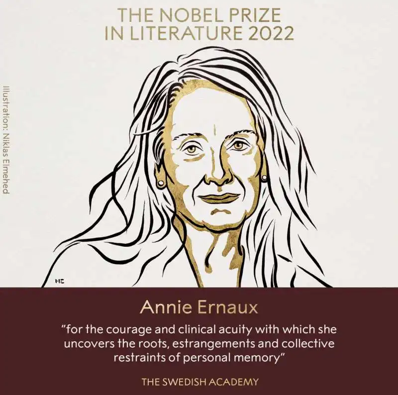 ANNIE ERNAUX - PREMIO NOBEL DELLA LETTERATURA 2022