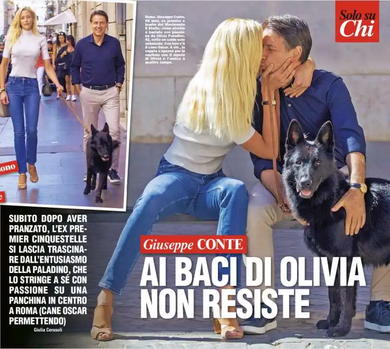 bacio olivia paladino giuseppe conte   foto chi 