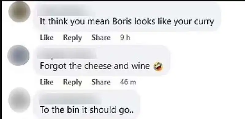 commenti al pollo al curry che somiglia a boris johnson  2