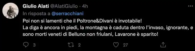 commenti al tweet di debora serracchiani sul vajont    15