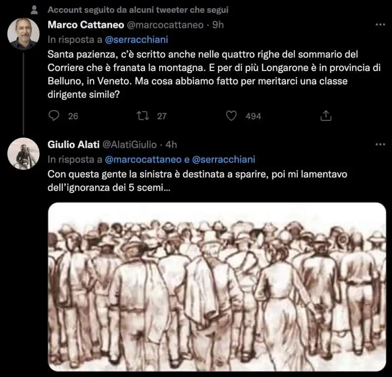 commenti al tweet di debora serracchiani sul vajont    18