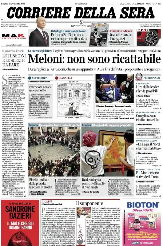 corriere della sera sabato 15 ottobre 