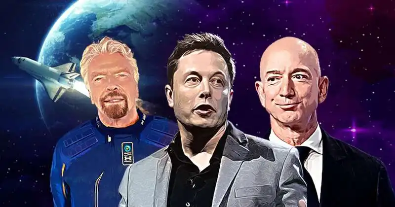 CORSA ALLO SPAZIO BRANSON MUSK BEZOS