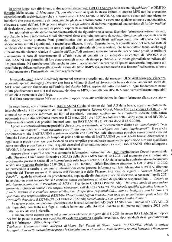 decreto di archiviazione per rosario dimito 4