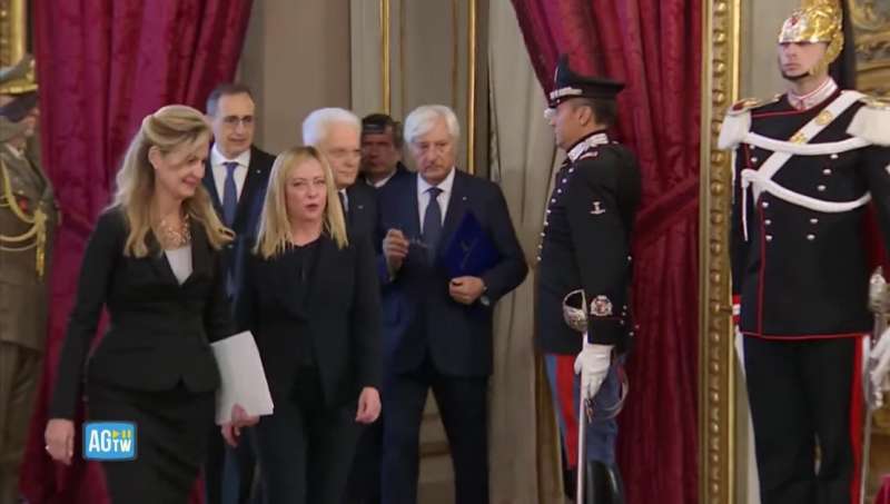 giorgia meloni al giuramento del governo