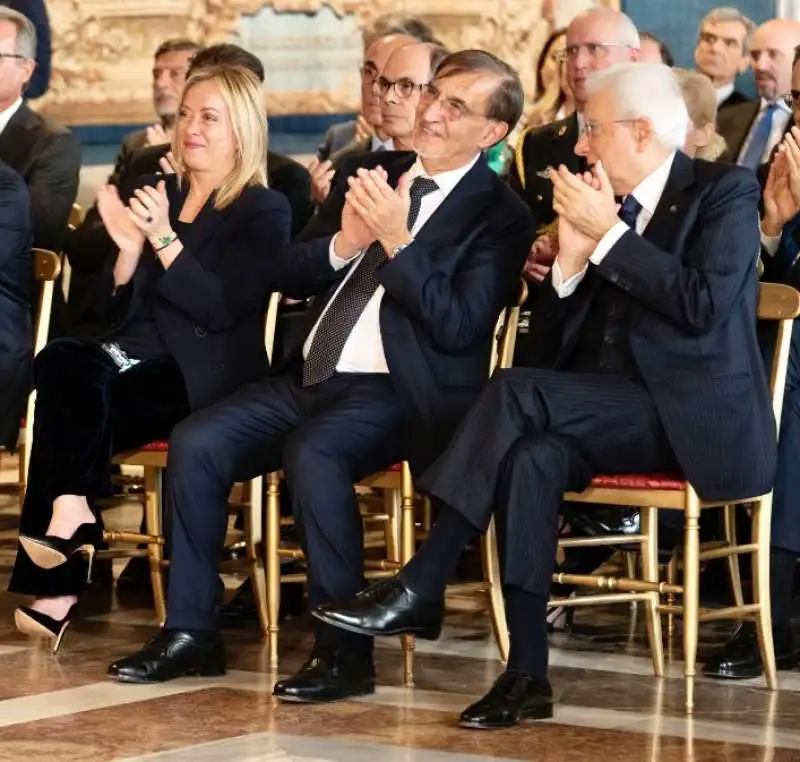 GIORGIA MELONI IGNAZIO LA RUSSA SERGIO MATTARELLA 