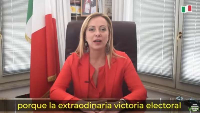 giorgia meloni nel video messaggio per vox 7