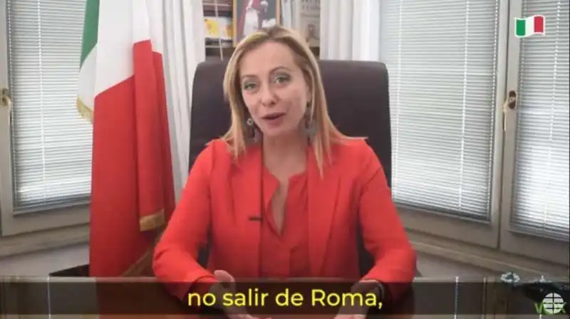 giorgia meloni nel video messaggio per vox   8