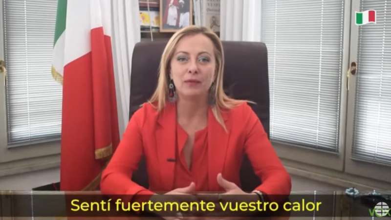 giorgia meloni nel video messaggio per vox 9