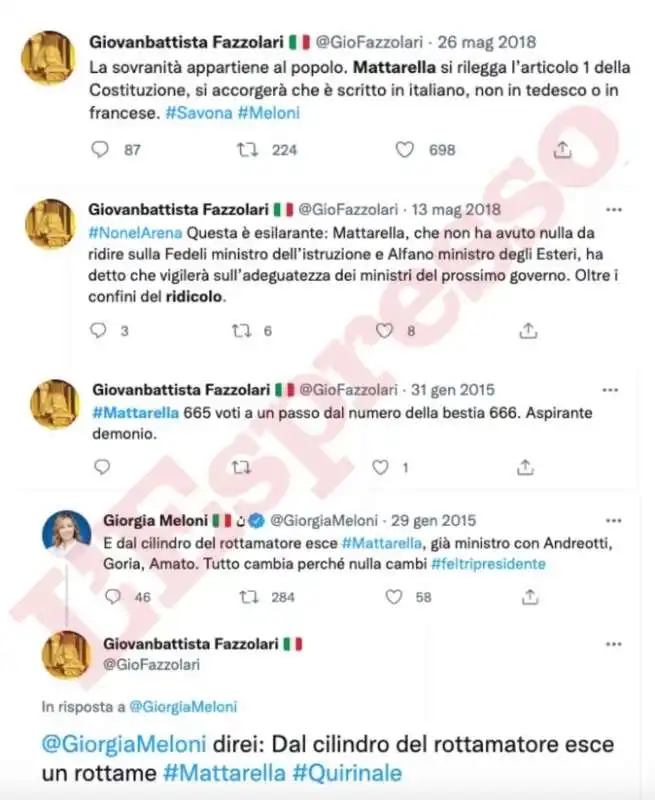 GIOVANBATTISTA FAZZOLARI TWEET