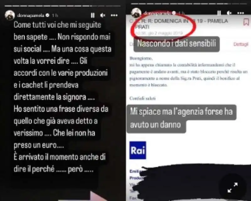 il post di pamela perricciolo contro pamela prati 1