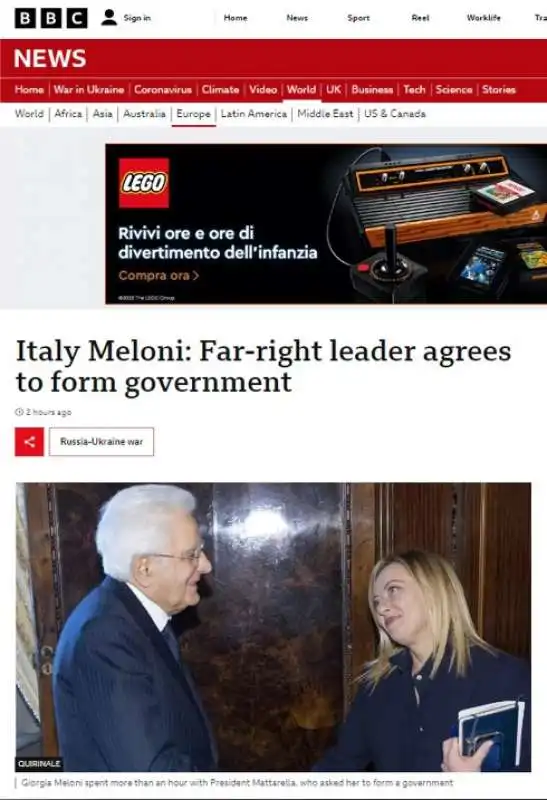 la notizia del governo meloni sui giornali stranieri   bbc news