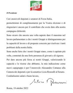 LETTERA BERLUSCONI