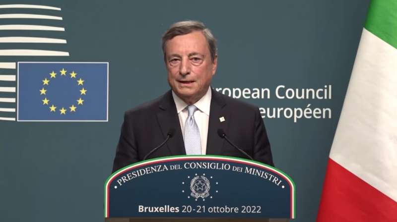 MARIO DRAGHI - CONFERENZA STAMPA CONSIGLIO EUROPEO 20-21 OTTOBRE 2022.