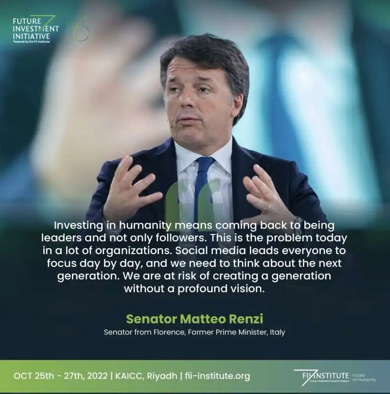 MATTEO RENZI   ALLA KERMESSE DELLA FONDAZIONE FII INSTITUTE