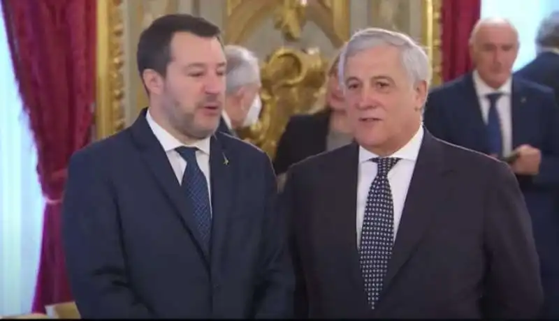 matteo salvini antonio tajani   giuramento governo meloni 