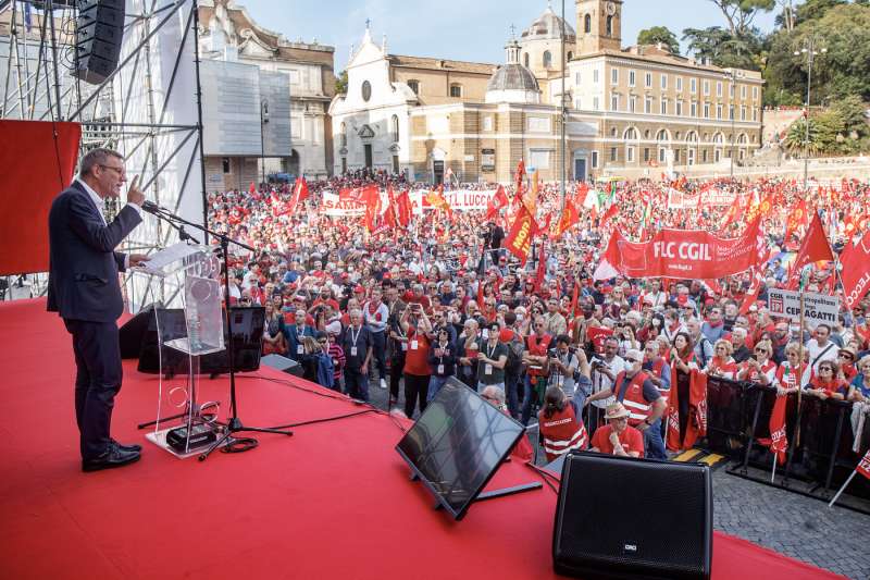 maurizio landini manifestazione cgil 1