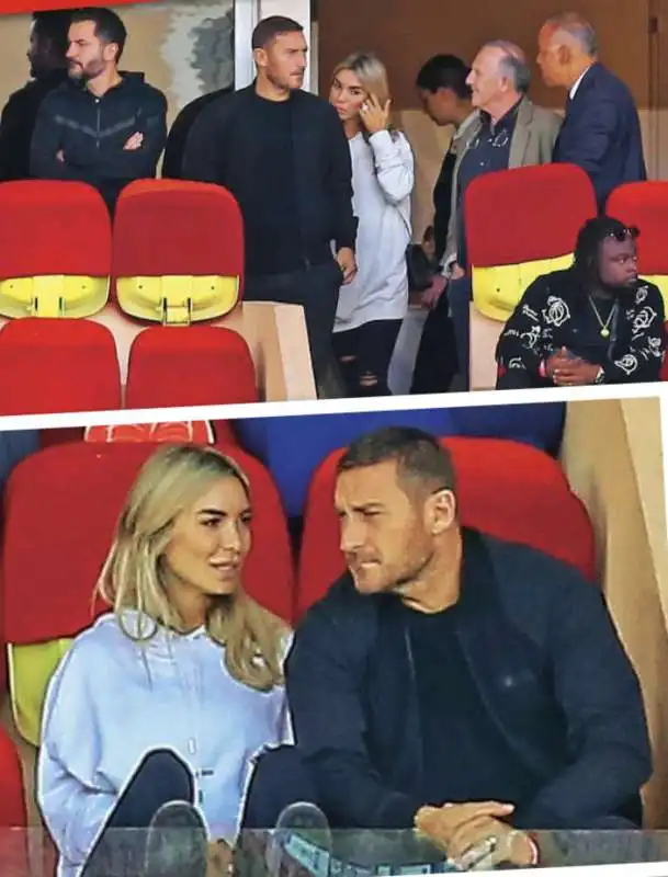 noemi bocchi e francesco totti allo stadio a monte carlo  