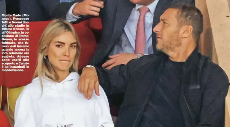 noemi bocchi e francesco totti allo stadio a monte carlo 