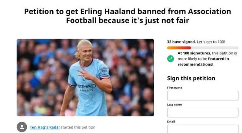 PETIZIONE PER ESCLUDERE ERLING HAALAND DALLA PREMIER LEAGUE