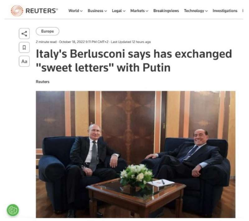 reuters sugli audio di berlusconi