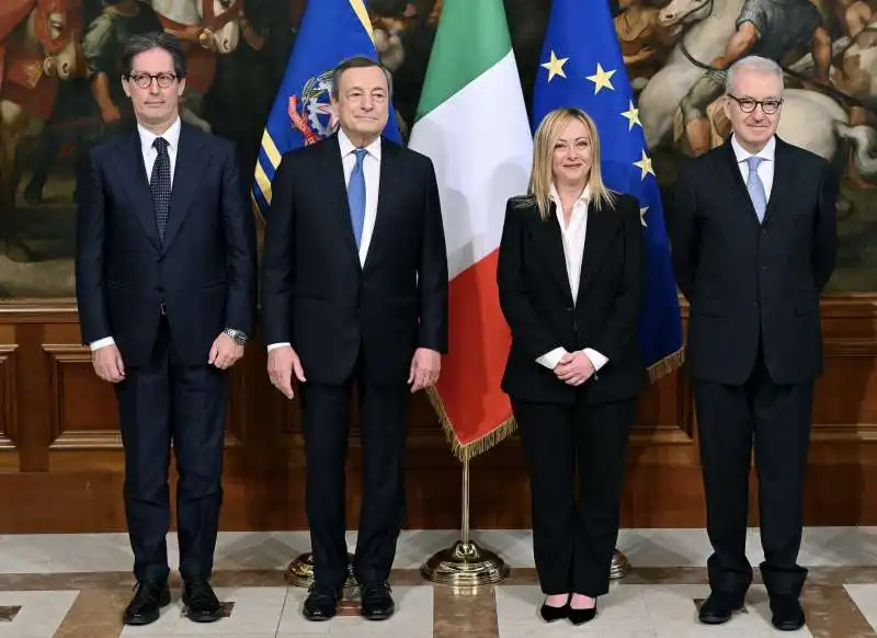 roberto garofoli   mario draghi   giorgia meloni   alfredo mantovano 