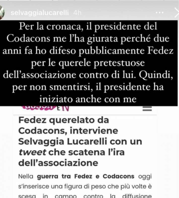 SELVAGGIA LUCARELLI VS CODACONS