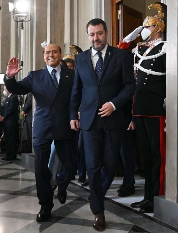 silvio berlusconi e matteo salvini al quirinale