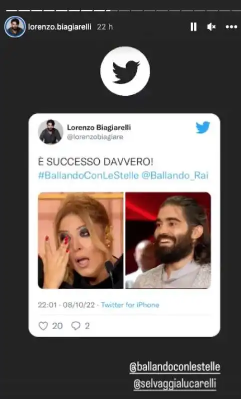 stories di lorenzo biagiarelli dopo la prima puntata di ballando con le stelle   5