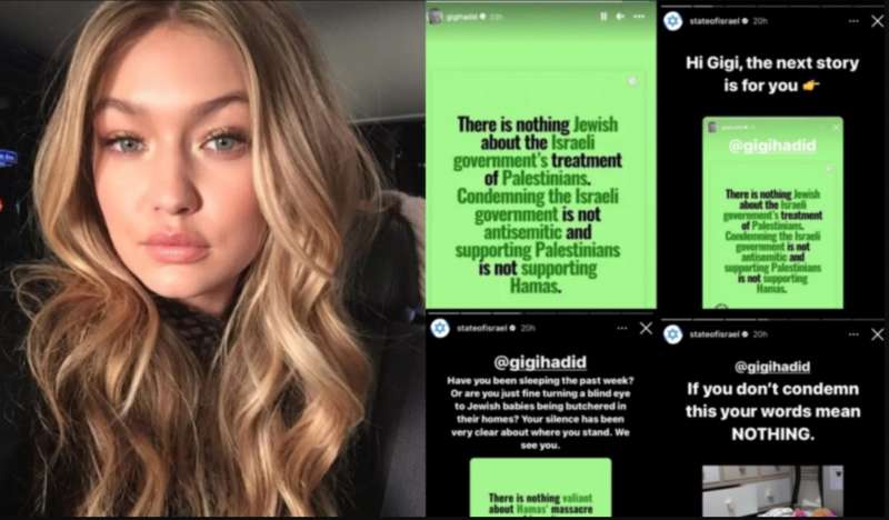 account dello stato di israele su instagram minaccia gigi hadid 4