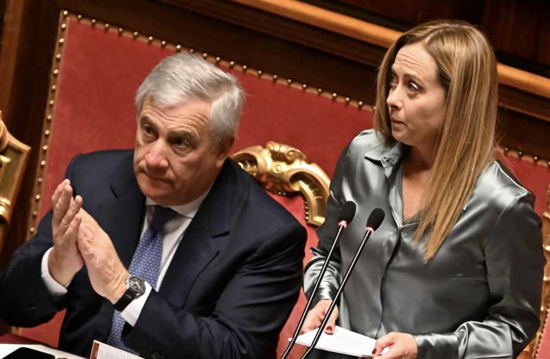 antonio tajani giorgia meloni al senato