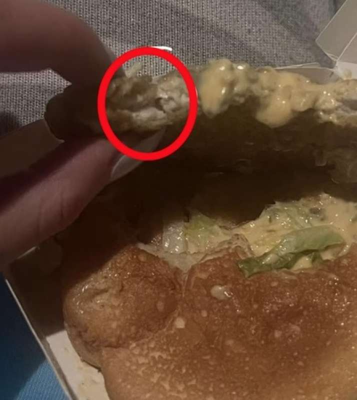 asta metallo in un panino di mcdonalds