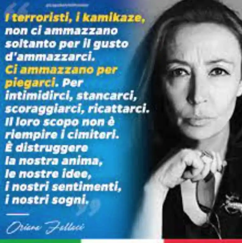 card di matteo salvini con le parole di oriana fallaci 