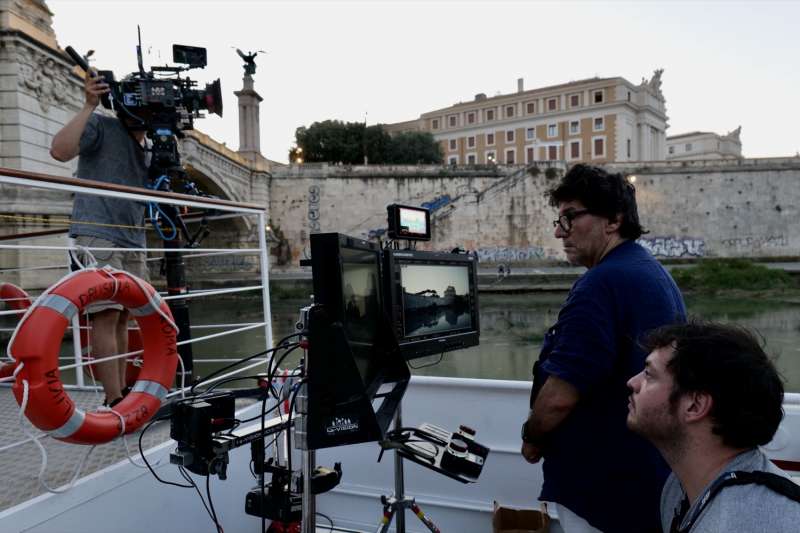 daniele cipri sul set di roma santa e dannata.