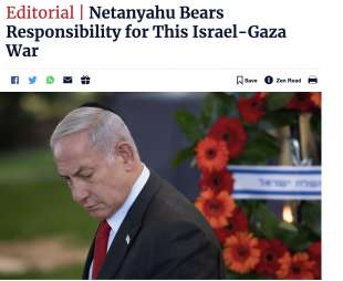 EDITORIALE DI HAARETZ CONTRO NETANYAHU