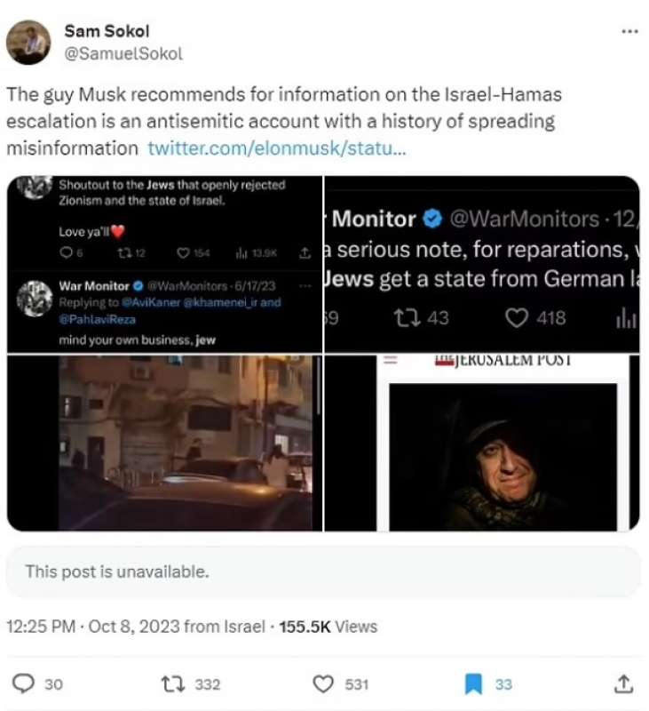 elon musk sponsorizza account antisemiti su x 3