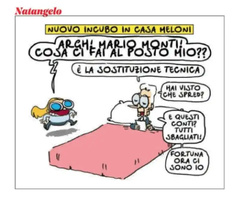 GIORGIA MELONI E LA SOSTITUZIONE TECNICA - VIGNETTA BY NATANGELO 