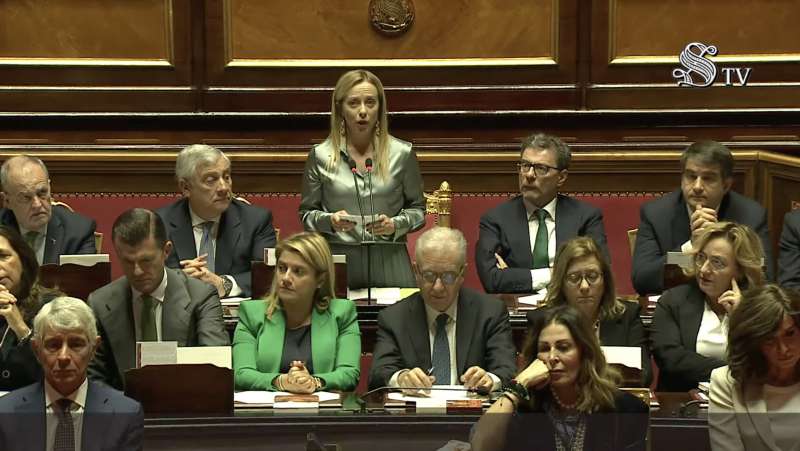 giorgia meloni parla al senato