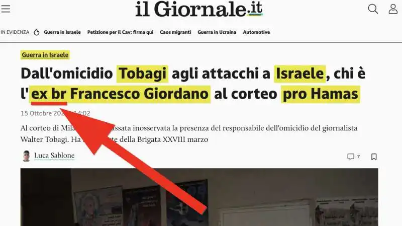 il giornale, giordano ex br 