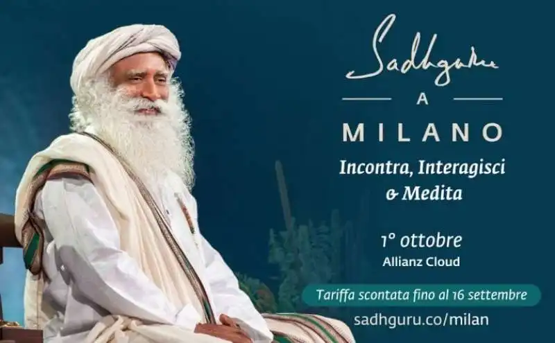 il mistico indiano sadhguru a milano