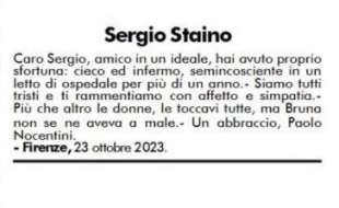 il necrologio di Paolo Nocentini per sergio staino