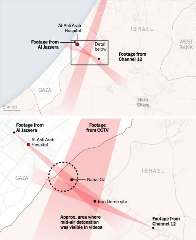 Il razzo sull'ospedale Al-Ahli Arab di Gaza