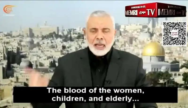 IL VIDEO MESSAGGIO DI ISMAIL HANIYEH - LEADER DI HAMAS 