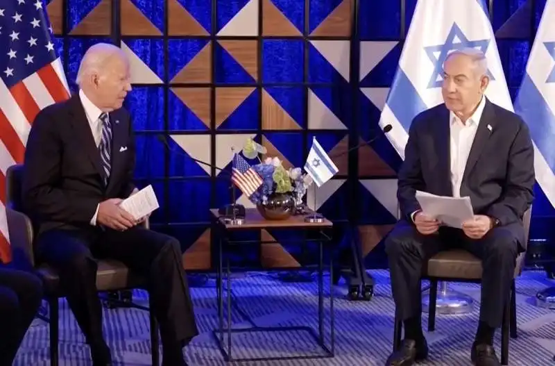 joe biden bibi netanyahu in israele