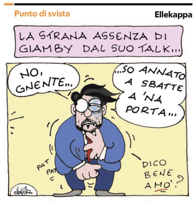 L ASSENZA DI ANDREA GIAMBRUNO DA DIARIO DEL GIORNO - VIGNETTA BY ELLEKAPPA