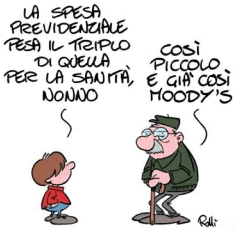 la manovra del governo meloni vignetta by rolli per il giornalone la stampa