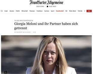 la notizia della separazione di giorgia meloni e andrea giambruno sulla frankfurter allgemeine zeitung